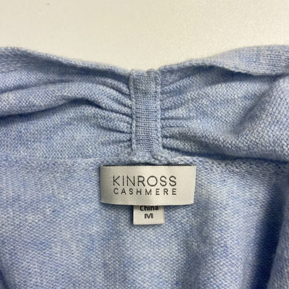 Kinross Lightweight 100% Cashmere Cardigan Sz M Colorblock Open Front Sweater - Picture 5 of 6